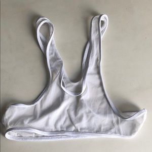 Minimale animale white mesh cropped bikini top